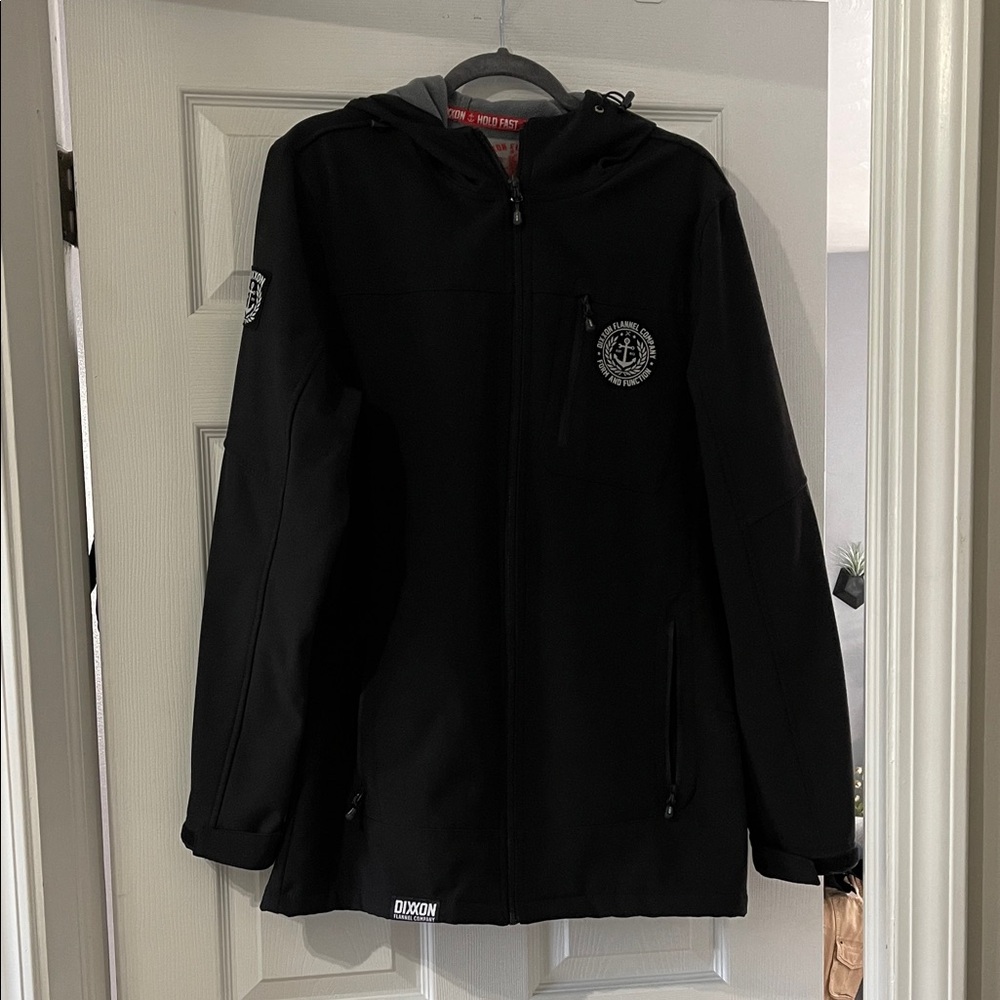 DIXXON Black Hooded Softshell Jacket Size M